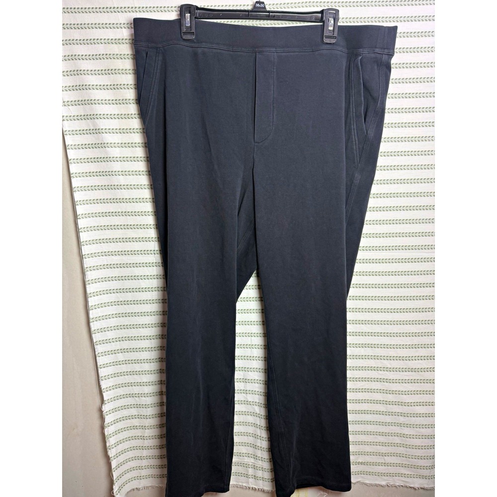 Duluth Men's Black Knit Sweatpants 2XL Regular Solid Slash Pockets